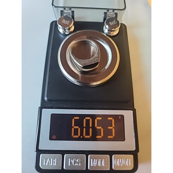 925 Sterling Silver Onyx & Mother of Pearl Inlay Ring, SIZE US 7 Vintage - Picture 10 of 10